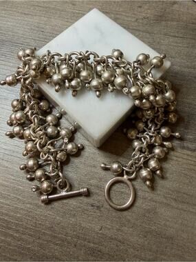Silpada Cha Cha 925 Sterling Silver Bracelet #K75 STUNNING! 7.5” toggle clasp
